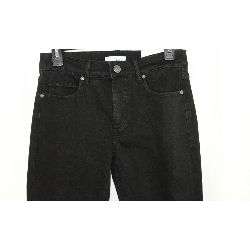 NWT LOFT Womens Black Embellished Skinny Jeans 4 - Picture 2 of 7